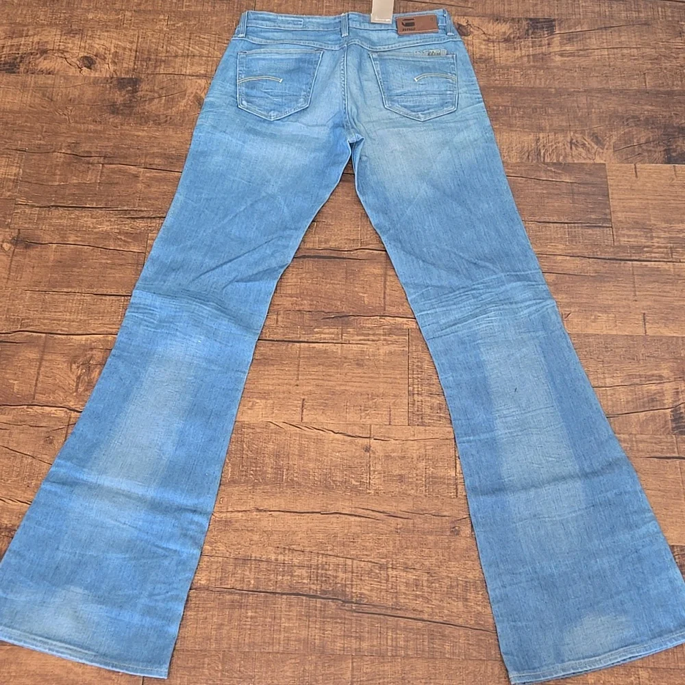 G-Star Raw Blue Bell Cut Flared Jeans Maver Comfort Denim Y2K Retro Boho Fit - Picture 5 of 5
